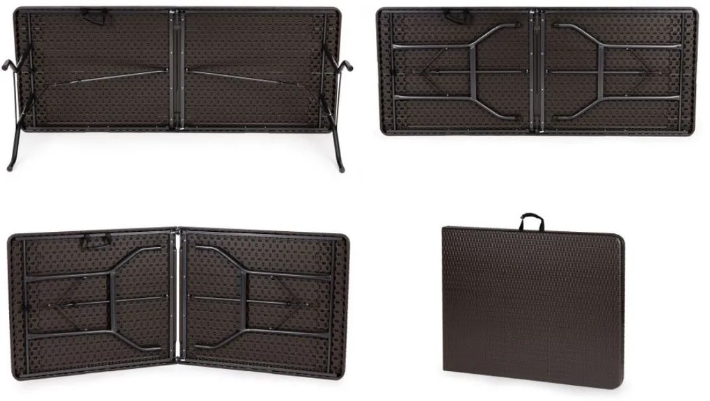 Bestent Cateringový stôl skladací 180cm Brown Rattan