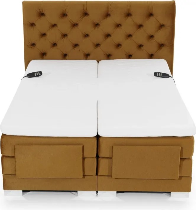 Kontinentálna posteľ CARLINO boxspring s elektrickým polohovaním 200x180, zelená (kronos 19)