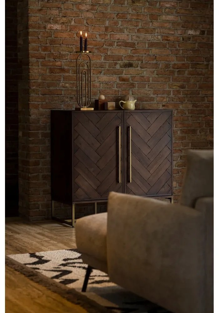 Vinotéka v dekore exotického dreva na 24 fliaš, 100x100 cm Class - Dutchbone