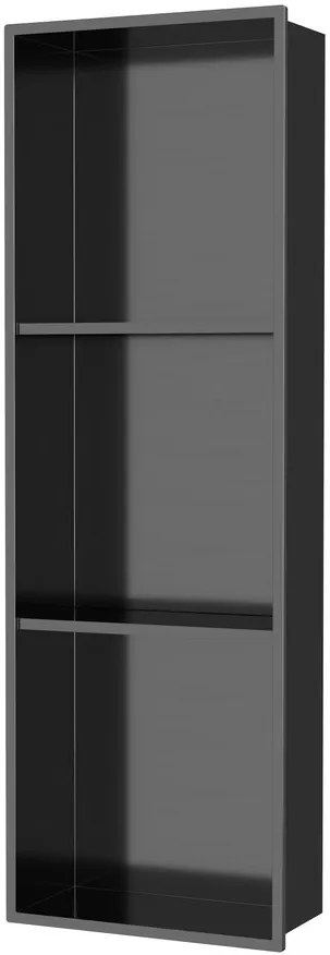 Polysan Polysan, INSERTA zapustená polica do obkladu, 270x810 mm, nerez, antracitová, 1301-27B