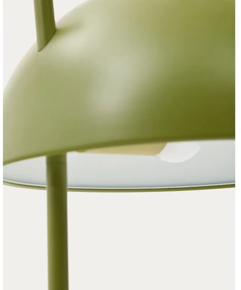 Zelená/v prírodnej farbe stojacia lampa s kovovým tienidlom (výška 150 cm) Catlar – Kave Home