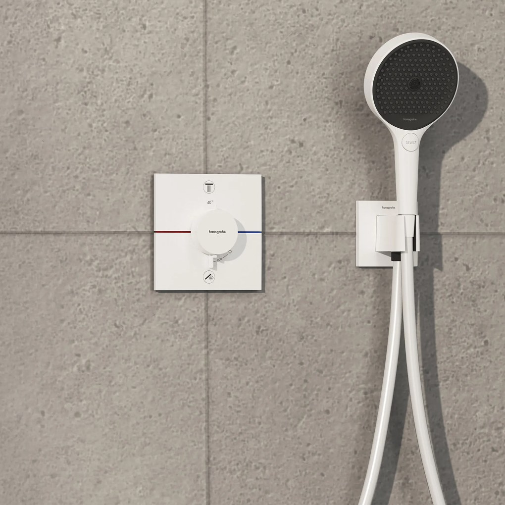 Hansgrohe ShowerSelect Comfort E, termostat pod omietku pre 2 spotrebiče, biela matná, HAN-15572700