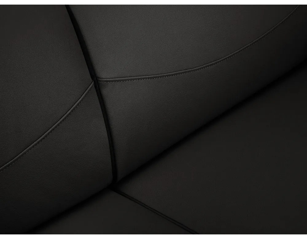 Čierna kožená pohovka Windsor &amp; Co Sofas Neso, 235 x 90 cm