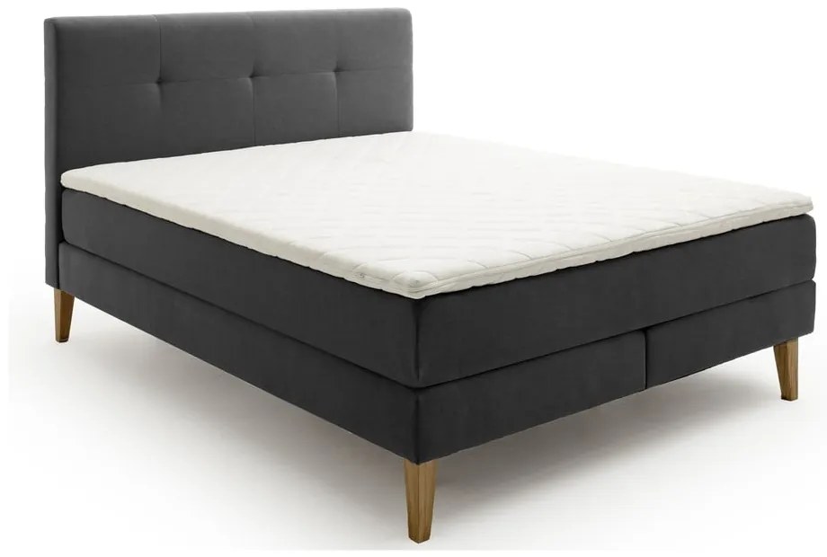 Antracitová boxspring posteľ 160x200 cm Stockholm – Meise Möbel