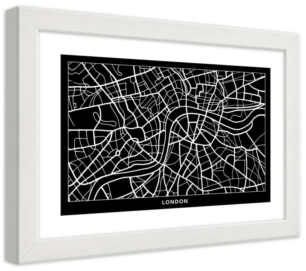 Gario Plagát City plan London Farba rámu: Bez rámu, Rozmery: 60 x 40 cm