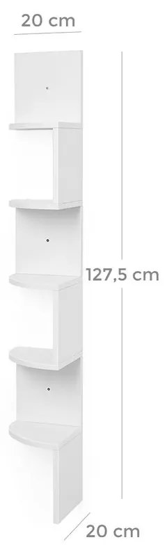 Polica / knižnica CIK-CAK, 20x20x127,5cm, biela Vasagle