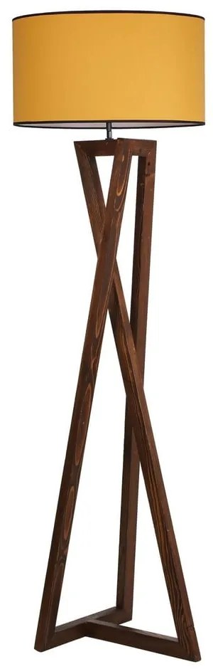Stojacia lampa v horčicovej a hnedej farbe s textilným tienidlom (výška 149 cm) Maçka – Opviq lights
