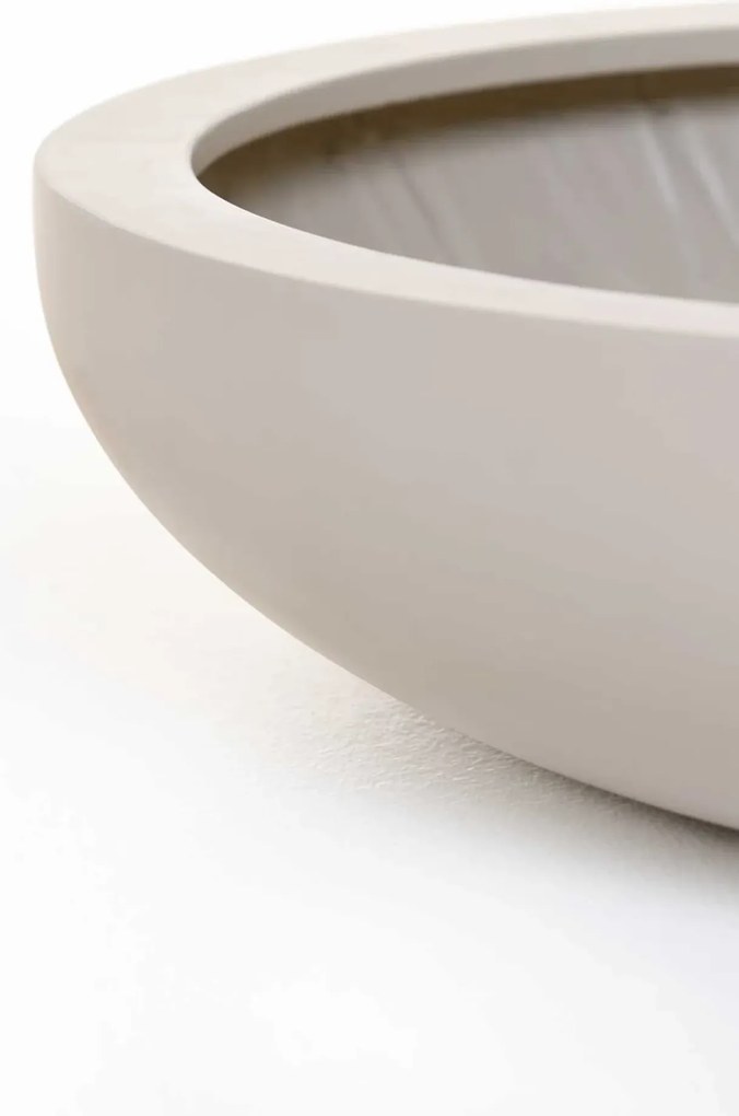 Misa na kvety PLANA, sklolaminát, priemer 54 cm, krémová