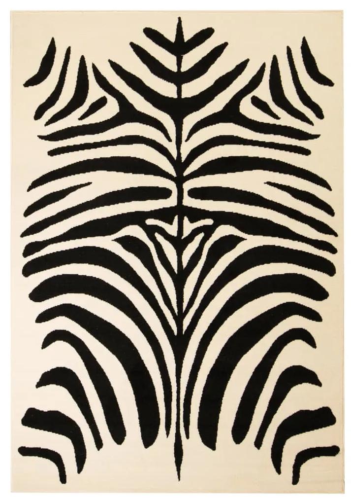vidaXL Moderný koberec, zebrový dizajn, 140x200 cm, béžovo-čierny