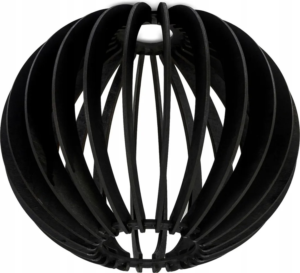 Tienidlo pre lustrovú lampu, drevená guľa, čierne
