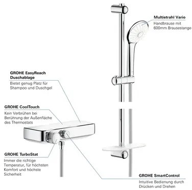 Sprchový set s termostatickou batériou GROHE Grohtherm SmartControl chróm 34720000