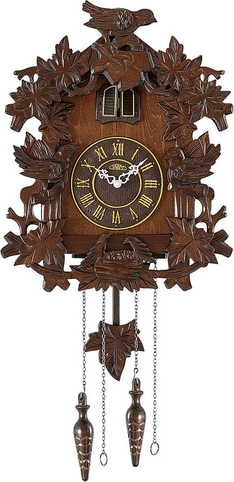 Drevené kukučkové hodiny PRIM VIII. E07P.4596.52 s melódiou, 45 cm
