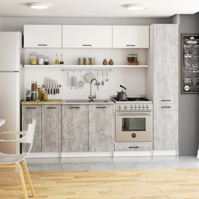Kuchynská skrinka OLIWIA S40/205 biela / betón