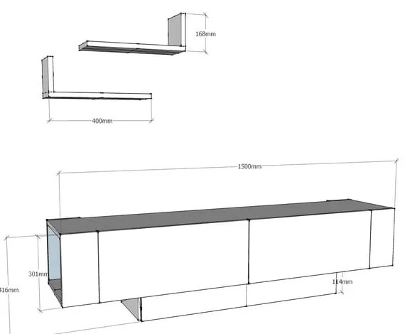 Biela TV zostava 150x42 cm Matera – Zena Home