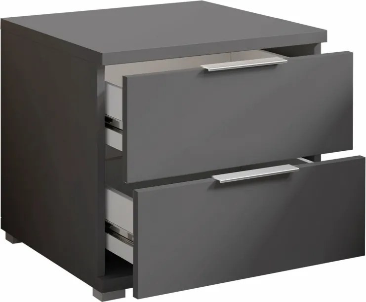 Nočný stolík s 2 zásuvkami Smilla, výška 43 cm, grafitový