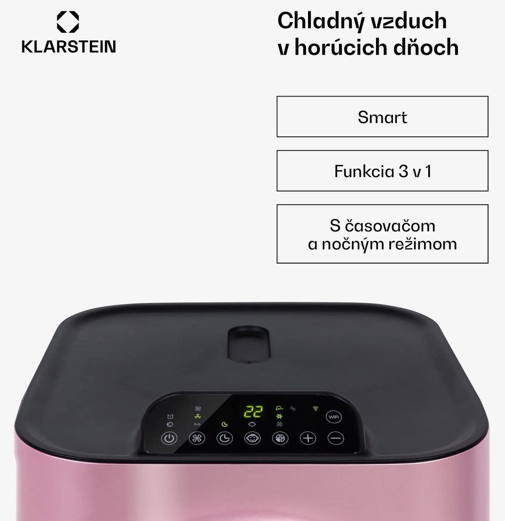 Klarstein Kraftwerk Smart 10K, mobilná klimatizácia 3 v 1, 10 000 BTU, ovládanie cez aplikáciu, diaľkový ovládač