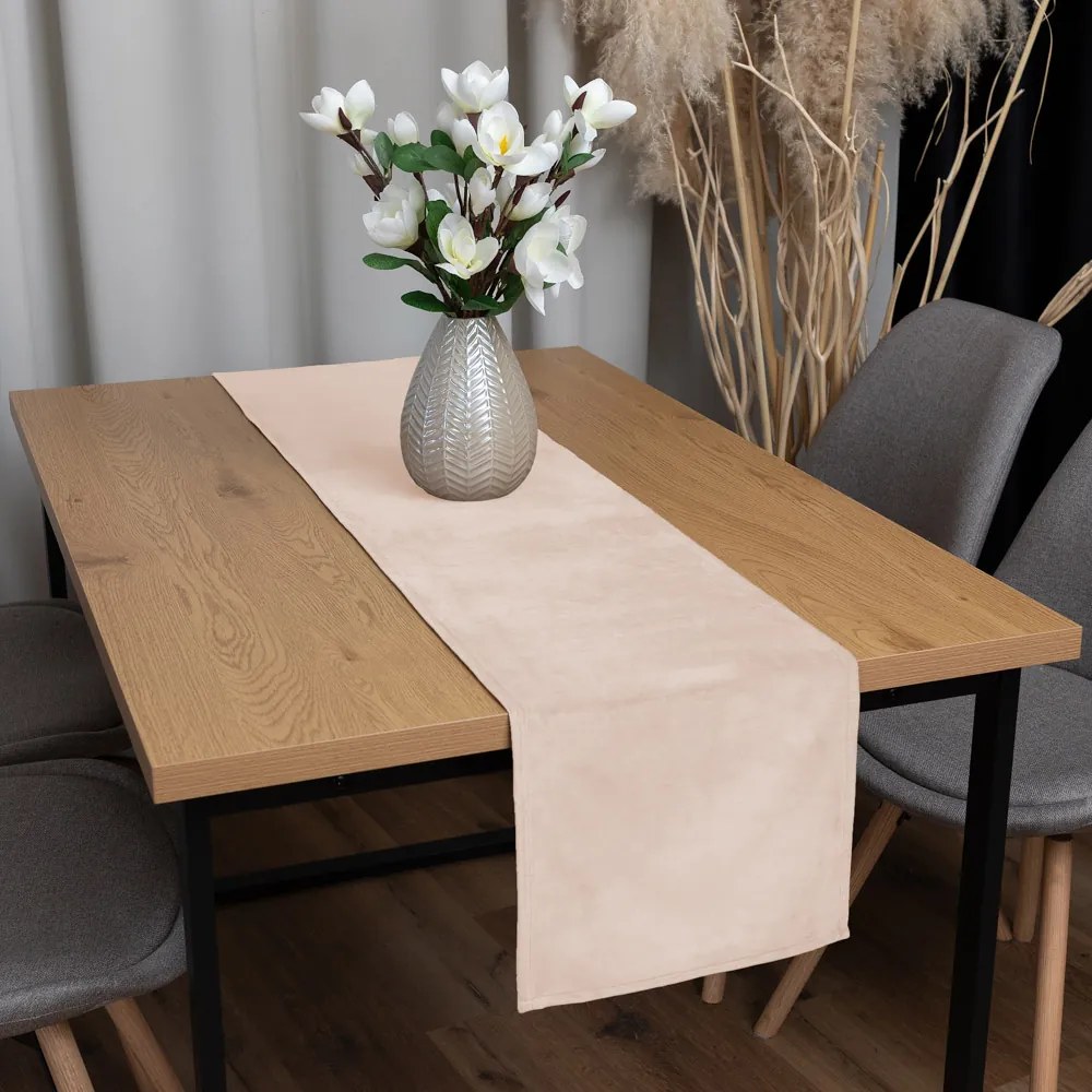 Biante Zamatový behúň na stôl Velvet Prémium SVP-020 Béžový 35x160 cm