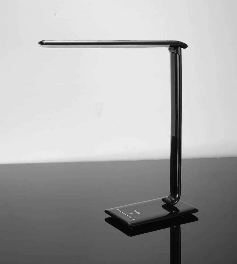 Nastaviteľná stolná LED lampička, stmievacia, čierna