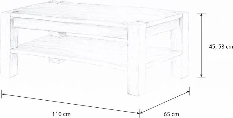 Wooded Konferenční stolek Denver z masivu BUK Výška stolku: 53 cm