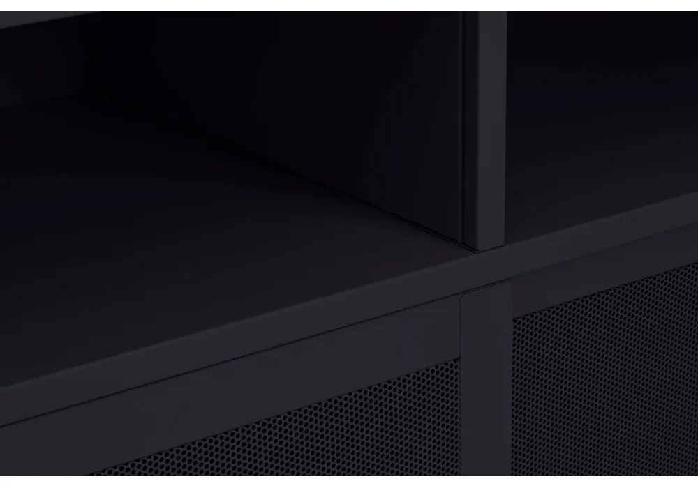 Čierna kovová skrinka s posuvnými dverami 90x180x40 cm Veep – Unique Furniture