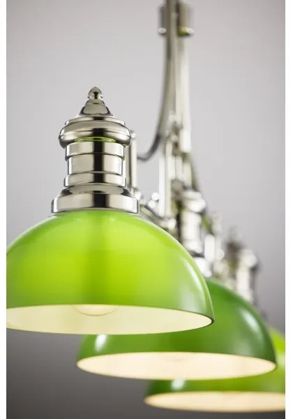 Jupiter 2072 - Luster na tyči PLATINO 3xE27/15W/230V zelená/lesklý chróm