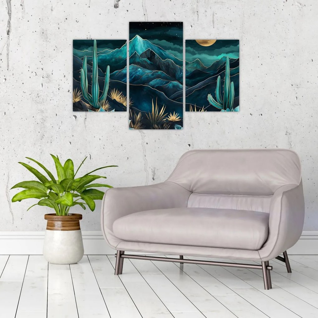 Obraz - Tyrkysová noc (90x60 cm)