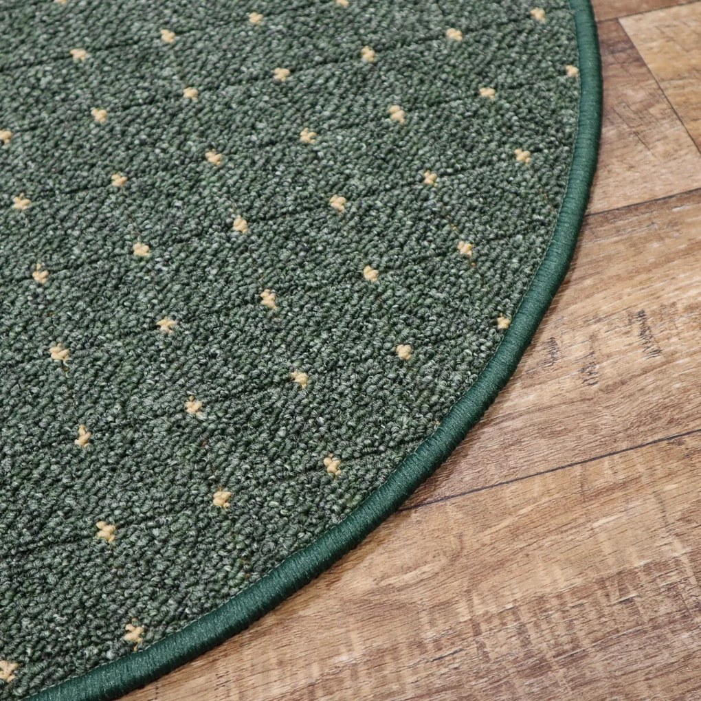 Condor Carpets, Kusový koberec Udinese zelený kruh, 400x400 (priemer) kruh, zelená, chodba / predsieň