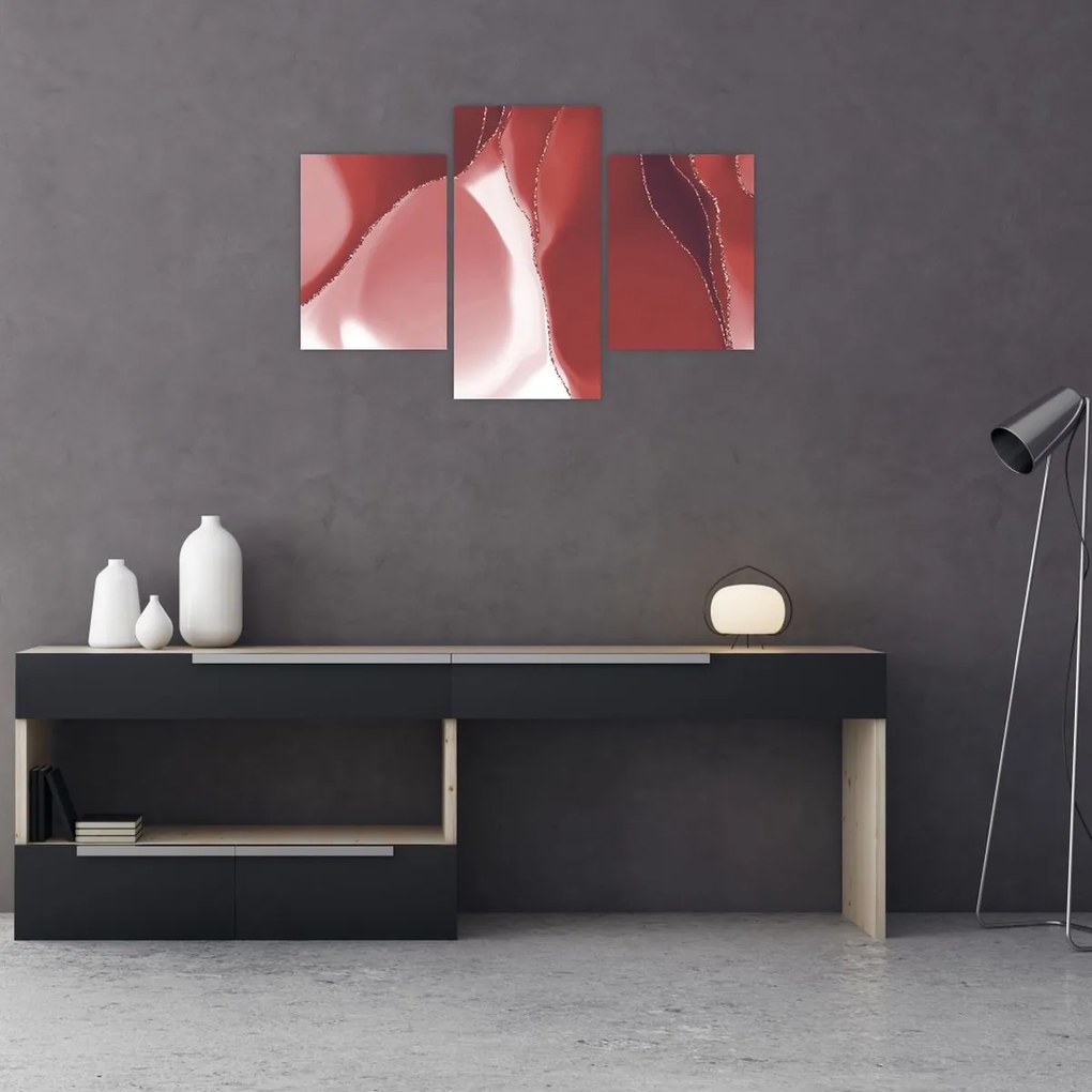 Obraz - Červená abstraktná kvetina N⁰3 (90x60 cm)