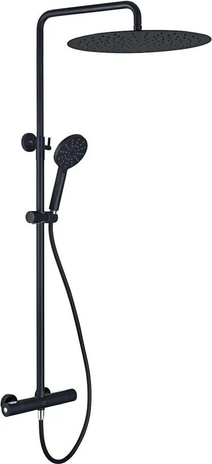 Sprchová súprava DRAGOR s termostatickou batériou, matná čierna