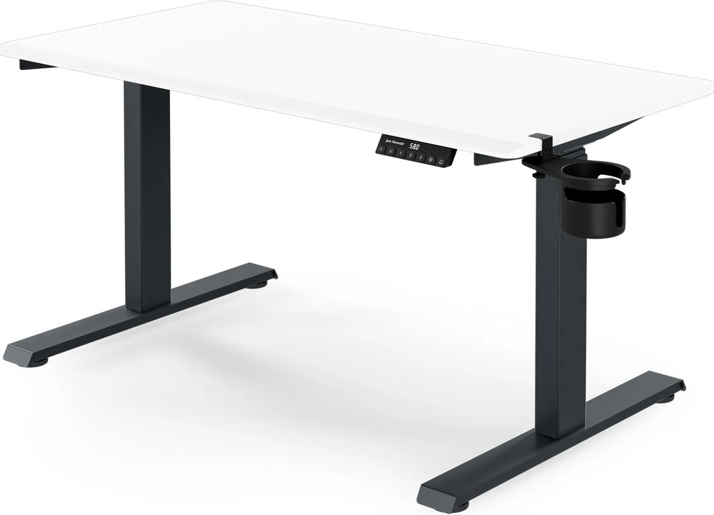 Elektrický stôl s nastavením výšky ergonomický antracitovo-bieli, 1200x600 mm: ARIA