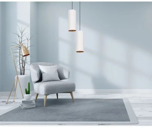 Luster na lanku AVALO 2xE27/60W/230V pr. 20 cm biela/medená