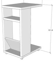 Odkladací stolík FILINTA 63x40 cm biela