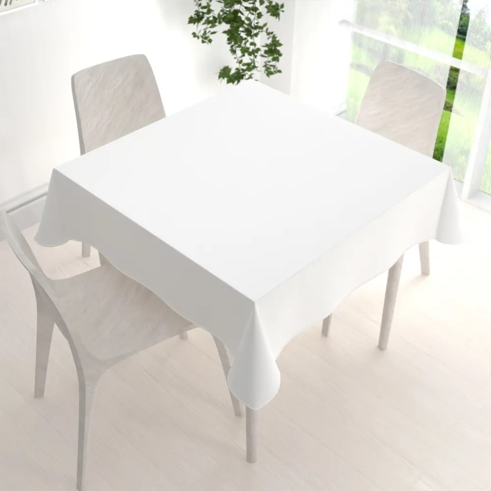 Biante Veľký bavlnený štvorcový obrus MONI MO-039 Biely 180x180 cm