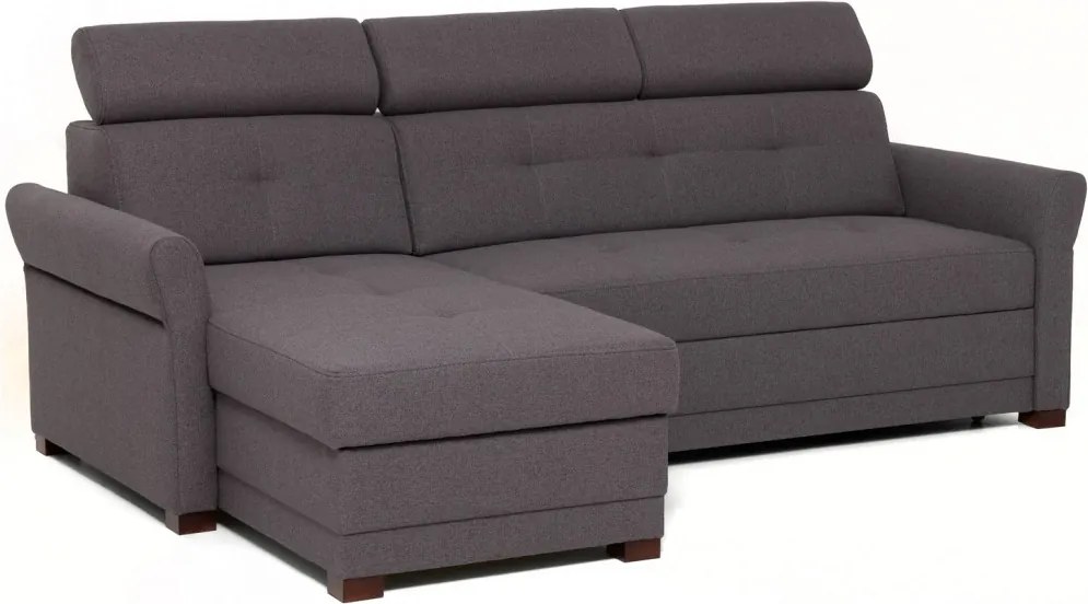 Rohová sedacia súprava Harris, tmavo šedá tkanina, ľavý roh