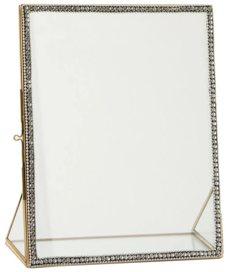 Zlatý kovový fotorámik s kamienkami Jewel XL - 20*25 cm