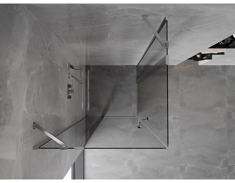 Mexen, Mexen Mist Duo výklopný sprchový kút 95 x 95 cm, priehľadný, chróm - 8A4-095-095-01-00