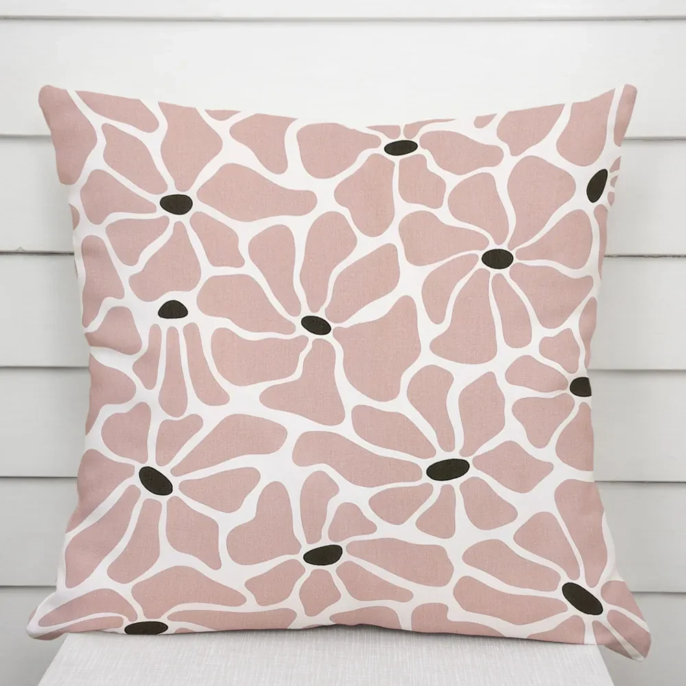 Biante Bavlnená obliečka na vankúš Sandra SA-483 Hnedoružové designové kvety na bielom 30 x 50 cm