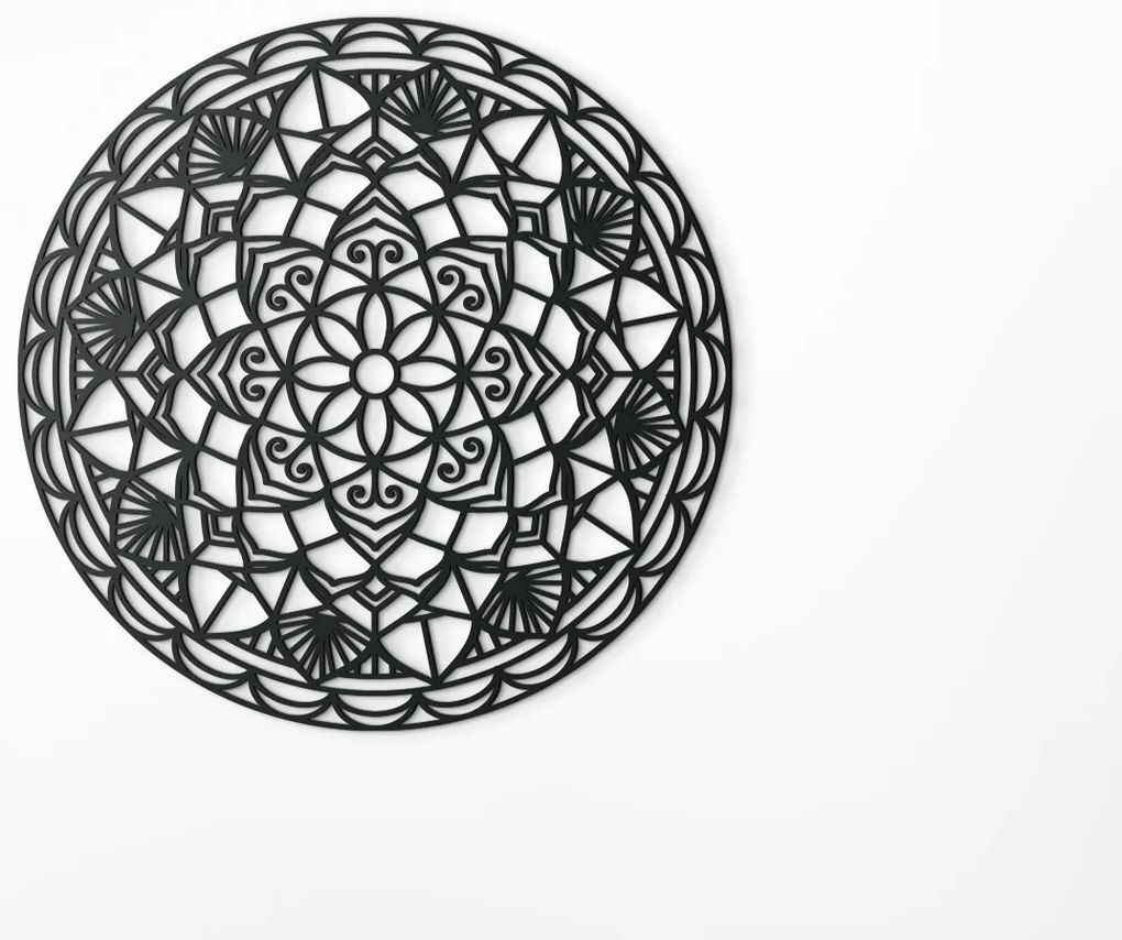 drevko Drevená mandala Kruh Rozmer obrazu: 44,5 x 44,5 cm, Farba dekorácie: Čierna