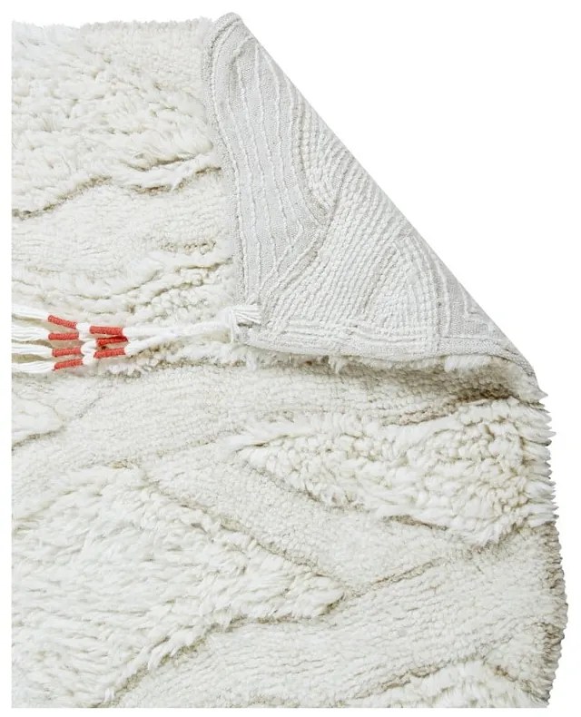 Biely prateľný ručne tkaný vlnený behúň 70x200 cm Enkang Ivory – Lorena Canals