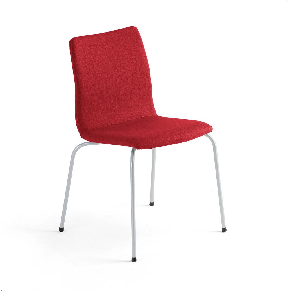 Konferenčná stolička Ottawa,červená tkanina, šedá