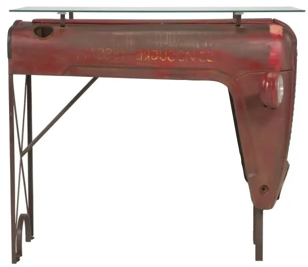 furniture-nabytek.cz - Lakovaný kovový barový stôl v červenej farbe – 122×88×110 cm