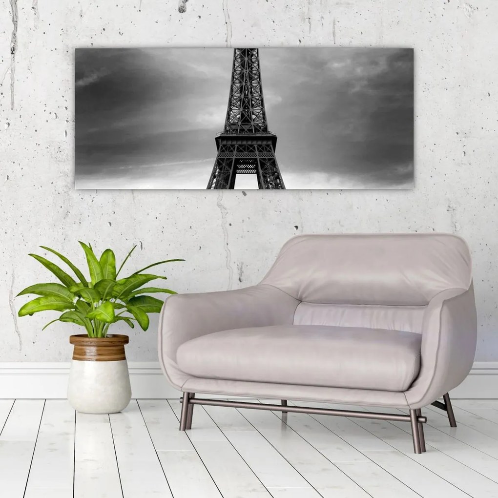 Obraz - Ružové auto v Paríži (120x50 cm)