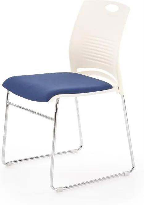 Konferenčná stolička CALI biela / modrá Halmar