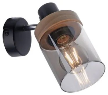 JUST LIGHT. 11311-18 -Nástenné b. svietidlo PASQUAL 1xE27/40W/230V čierna/gumovník