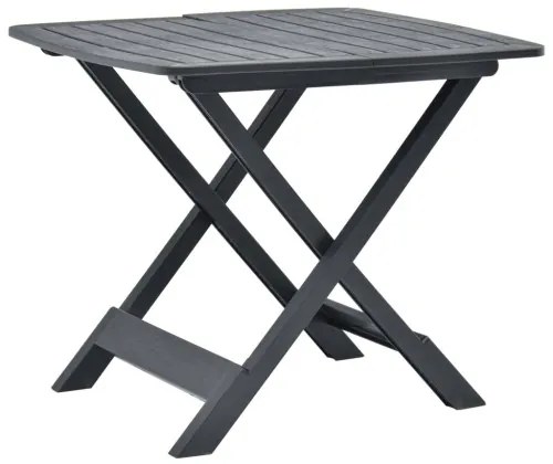 vidaXL Skladací záhradný stôl antracitový 79x72x70 cm plastový-