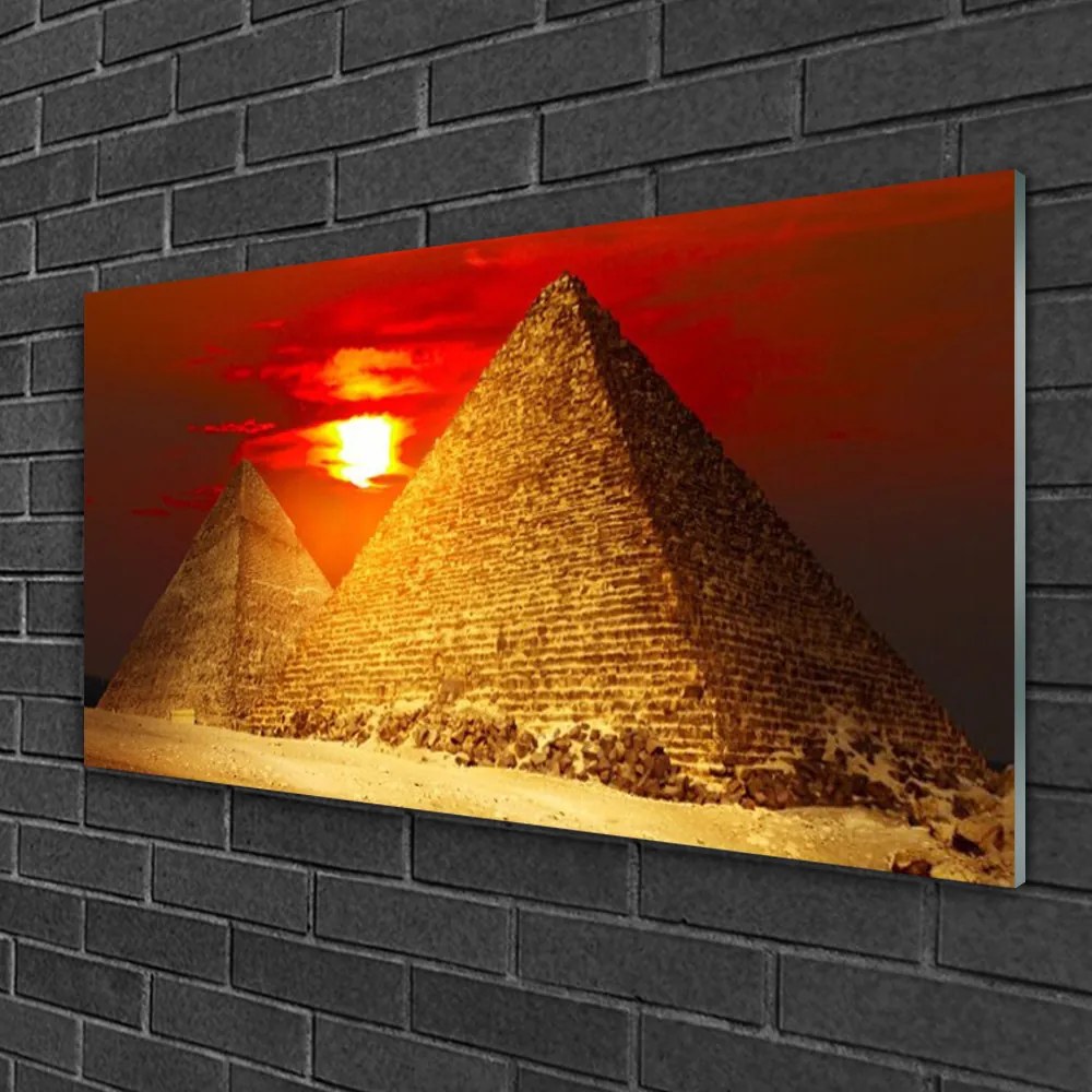 Obraz na skle Pyramídy architektúra 120x60 cm