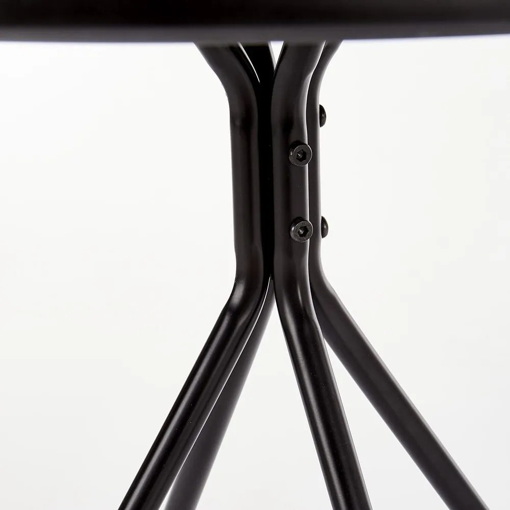 Halmar Minimalistický okrúhly jedálenský stôl Fondi, matná čierna