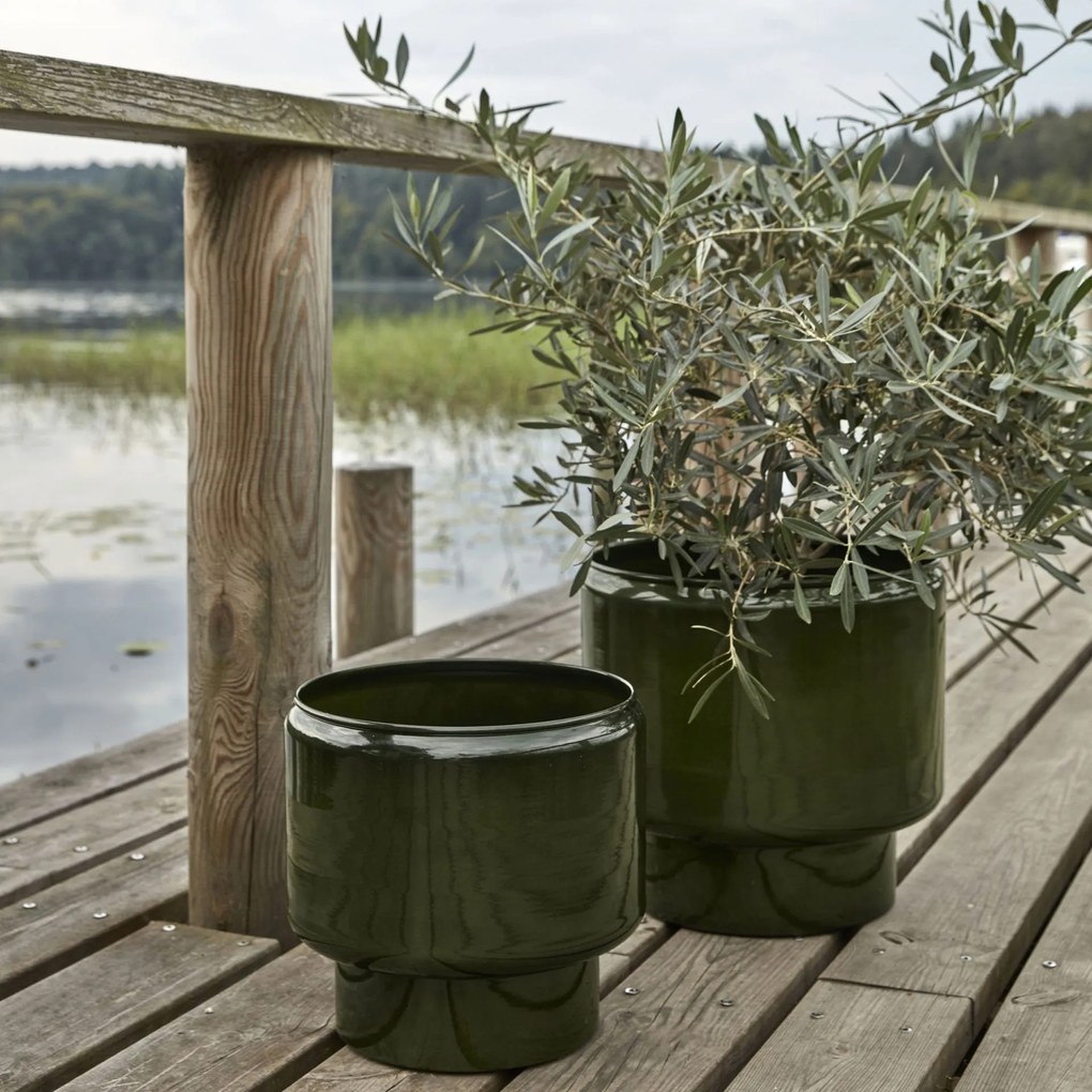 House Doctor Plechový obal na kvetiny Pile Green Menší