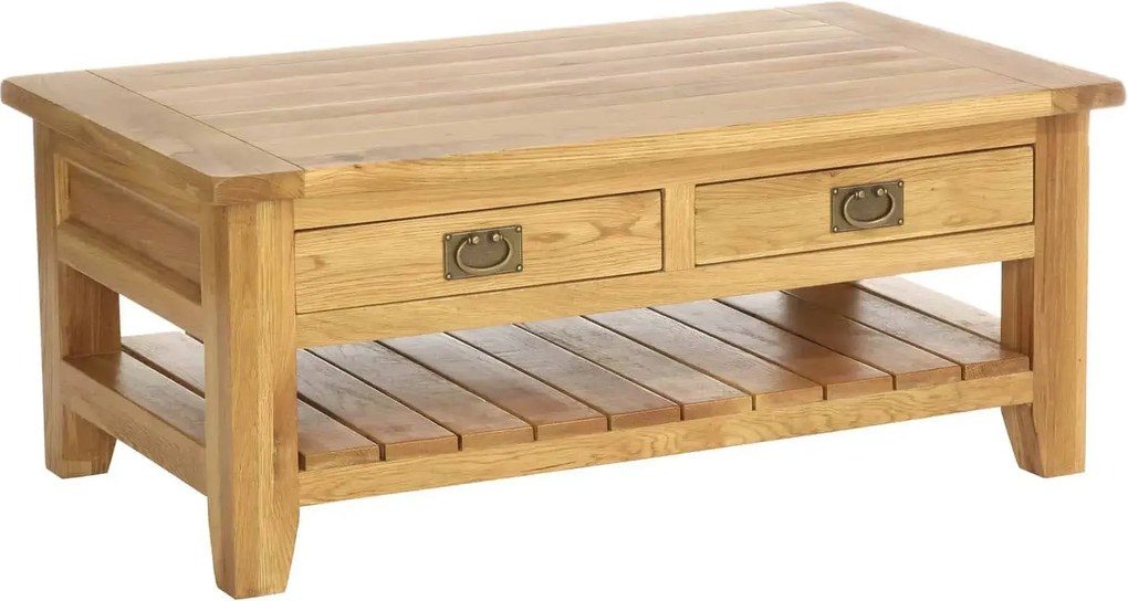 Konferenčný stolík s 2 zásuvkami a poličkou, 120x70x50 cm