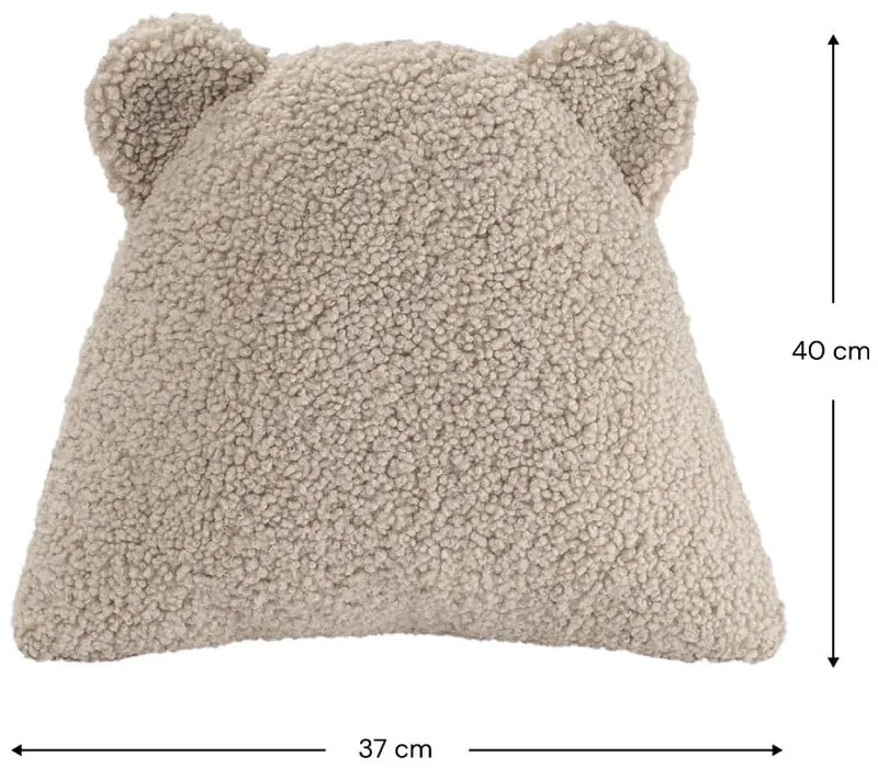 Svetlohnedý detský pohovkový vankúš z textílie buklé Bear – Wigiwama